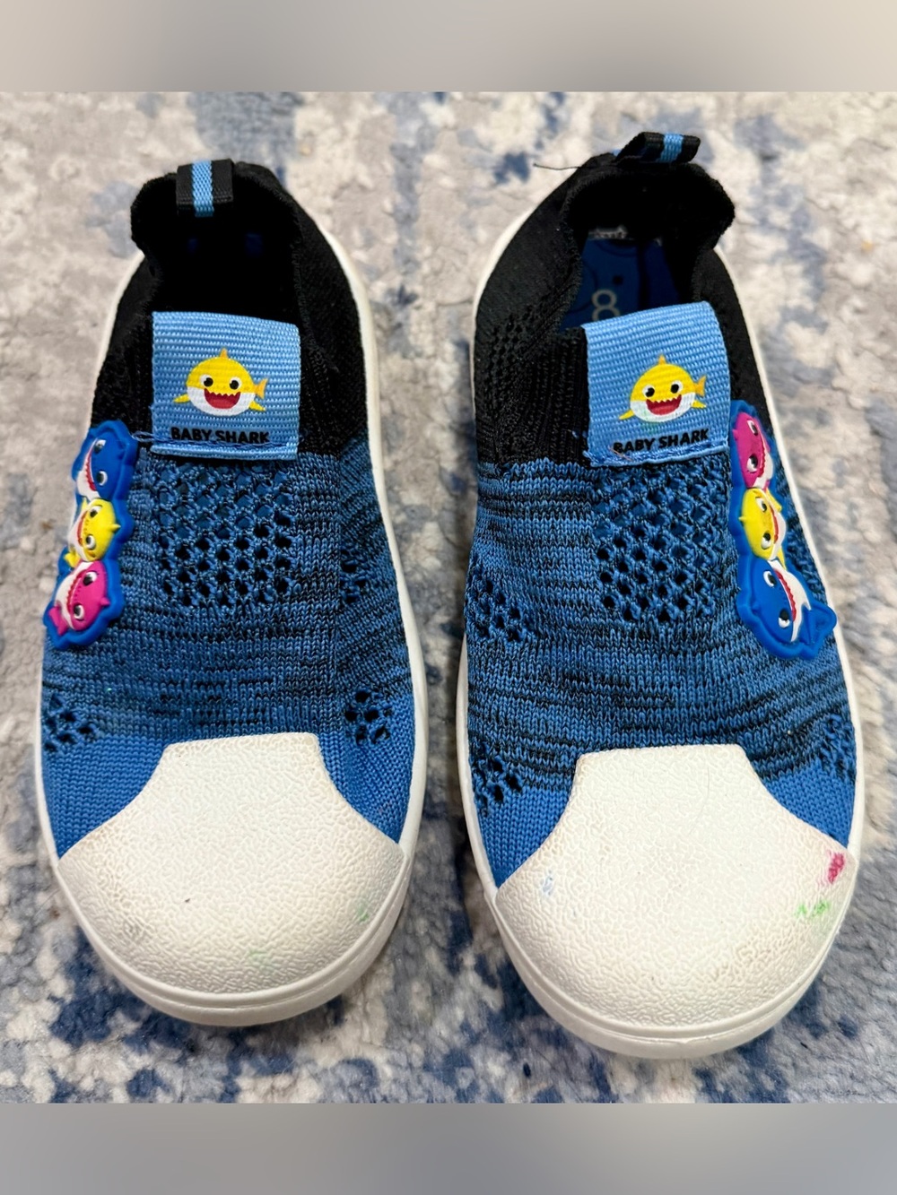 Baby Shark Kids Blue Slip-On Sneakers *Different Size Shoes: One 8 and a 9